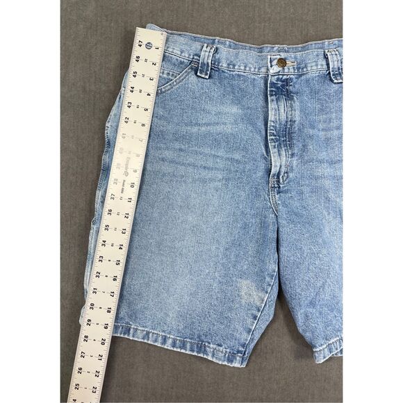 Wrangler Carpenter Shorts Men 36 Light Blue Denim Y2K Workwear Skater‎ Style - Picture 3 of 11